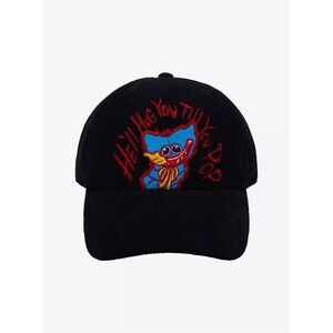 Poppy Playtime Huggy Wuggy Baseball Cap Black Corduroy Anime Cartoon Hat